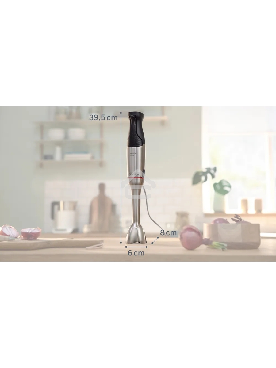 Блендер погружной Bosch MSM6M8X1, 1200Вт, нержавеющая сталь/черный
