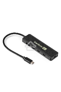 USB-Хаб (концентратор) 4-в-1 ExeGate DUB-2C2P/5G (кабель-адаптер USB 3.2 Gen1 Type C --> 2xUSB3.2 Gen1 Type-A (5G)/2xUSB3.2 Gen1 Type-C (5G), SuperSpeed USB 5Gbps, Plug&Play, черный)