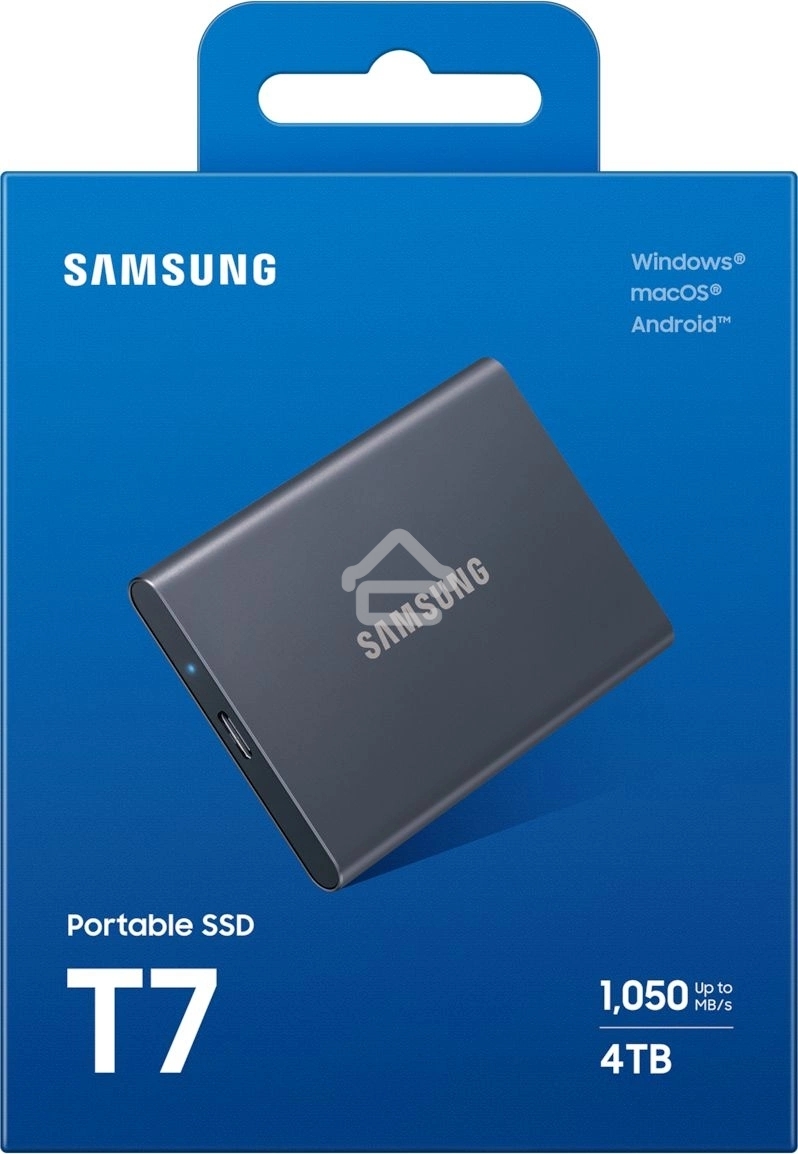 Внешний SSD Samsung T7 Shield, 4TB, USB 3.2 Gen 2 Type-C, R/W 1050/1000, черный
