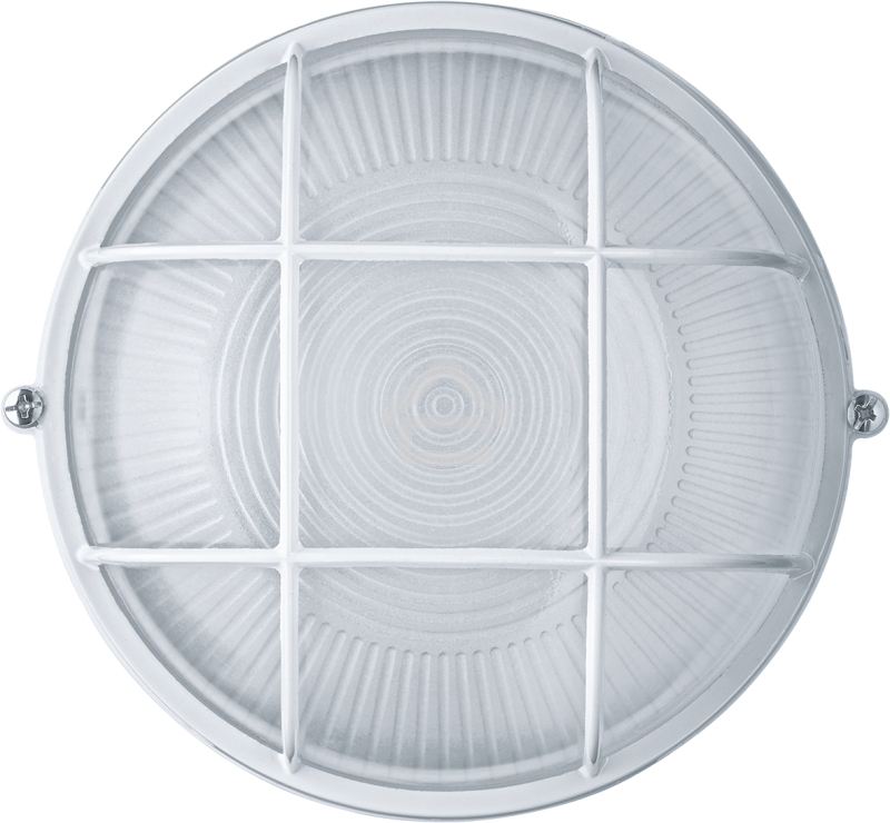 Светильник Navigator ЛОН NBL-R2-60-E27/WH 1х60Вт E27 IP54 (аналог НПБ 1302 бел. круг с решеткой 60Вт)