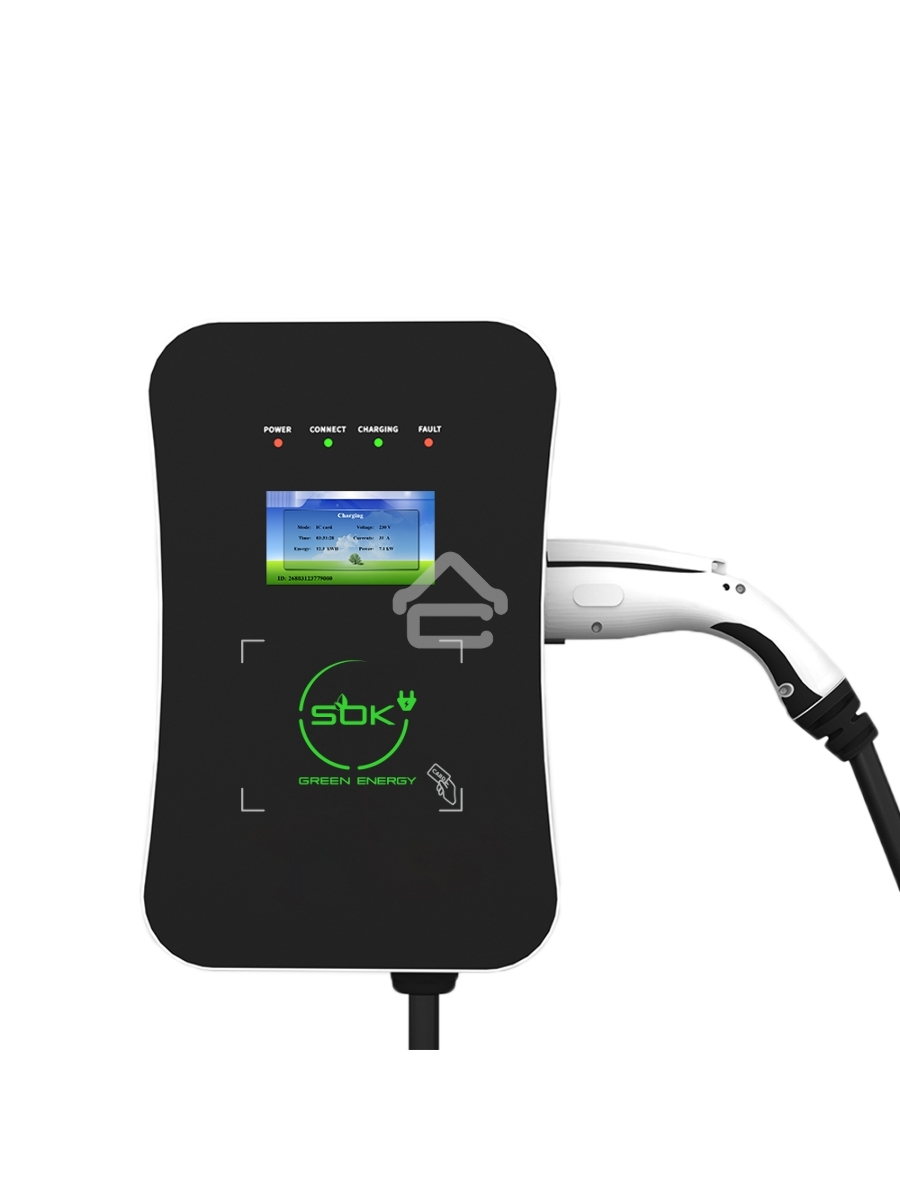 Зарядная станция S'OK Green Energy M3W Series Wallbox EV Charger SM3W32232542-5wf, 3-phase, 22kw (32a/ 380v), OCPP 1.6J, RFID, WiFi, LAN, уровень защиты IP54, кабель 5м