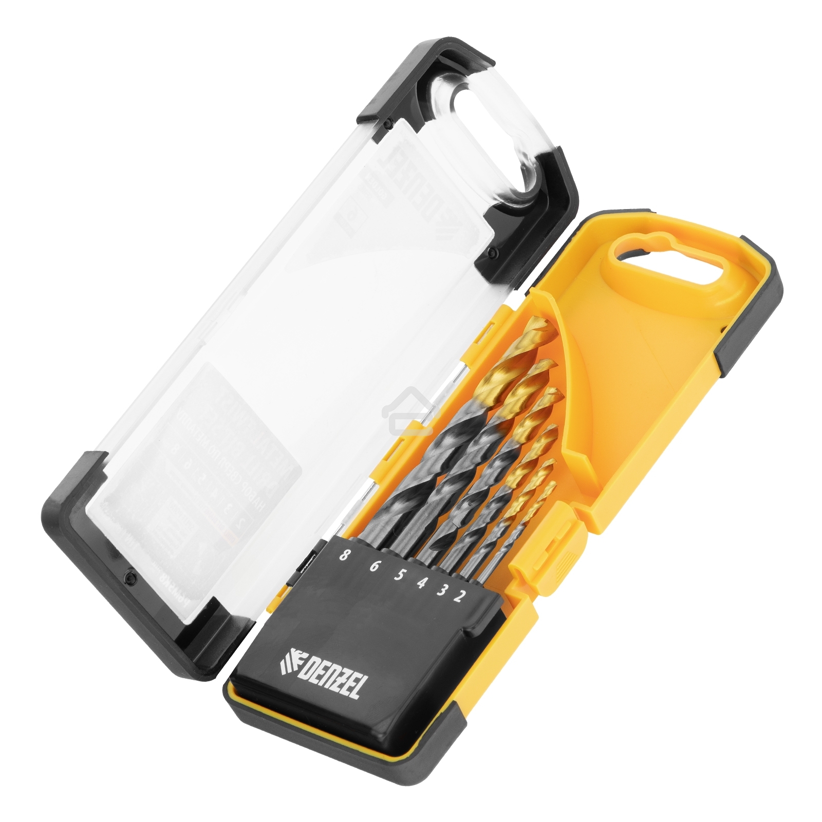 Набор сверл по металлу Denzel 2-8мм, Р6М5К8-TiN, Golden Tip, 6 шт 723004