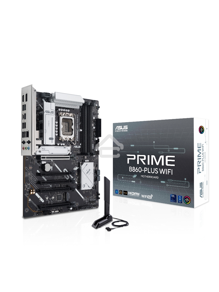 Материнская плата ASUS PRIME B860-PLUS WIFI, LGA 1851, Intel B860, 4xDDR5, 4xSATA, 2xM.2, 1xPCIe 5.0 x16, 4xPCIe 4.0 x16, 2xUSB-C, 4xUSB-A 3.2 Gen 1, 2xUSB-A 3.2 Gen 2, 1xHDMI, 1xDP, 1x2.5Gb LAN, 7.1, ATX