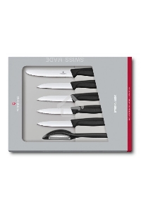 Набор ножей кухон. Victorinox Swiss Classic Kitchen (6.7113.6G) компл.:6шт черный подар.коробка