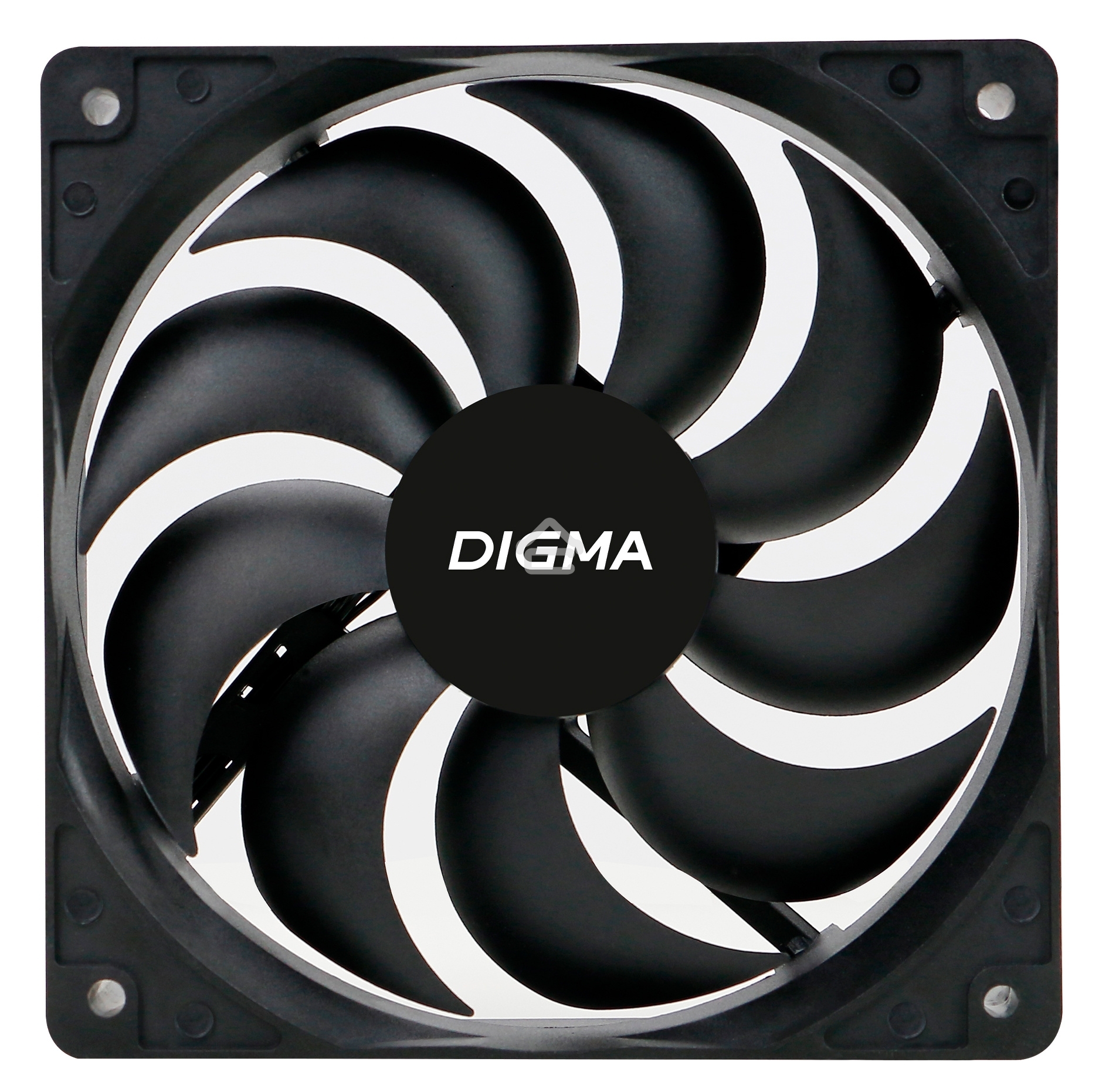 Вентилятор для корпуса Digma DFAN-120-9 черный, 120 мм, 1200 об/мин, 23 дБ, 4 pin