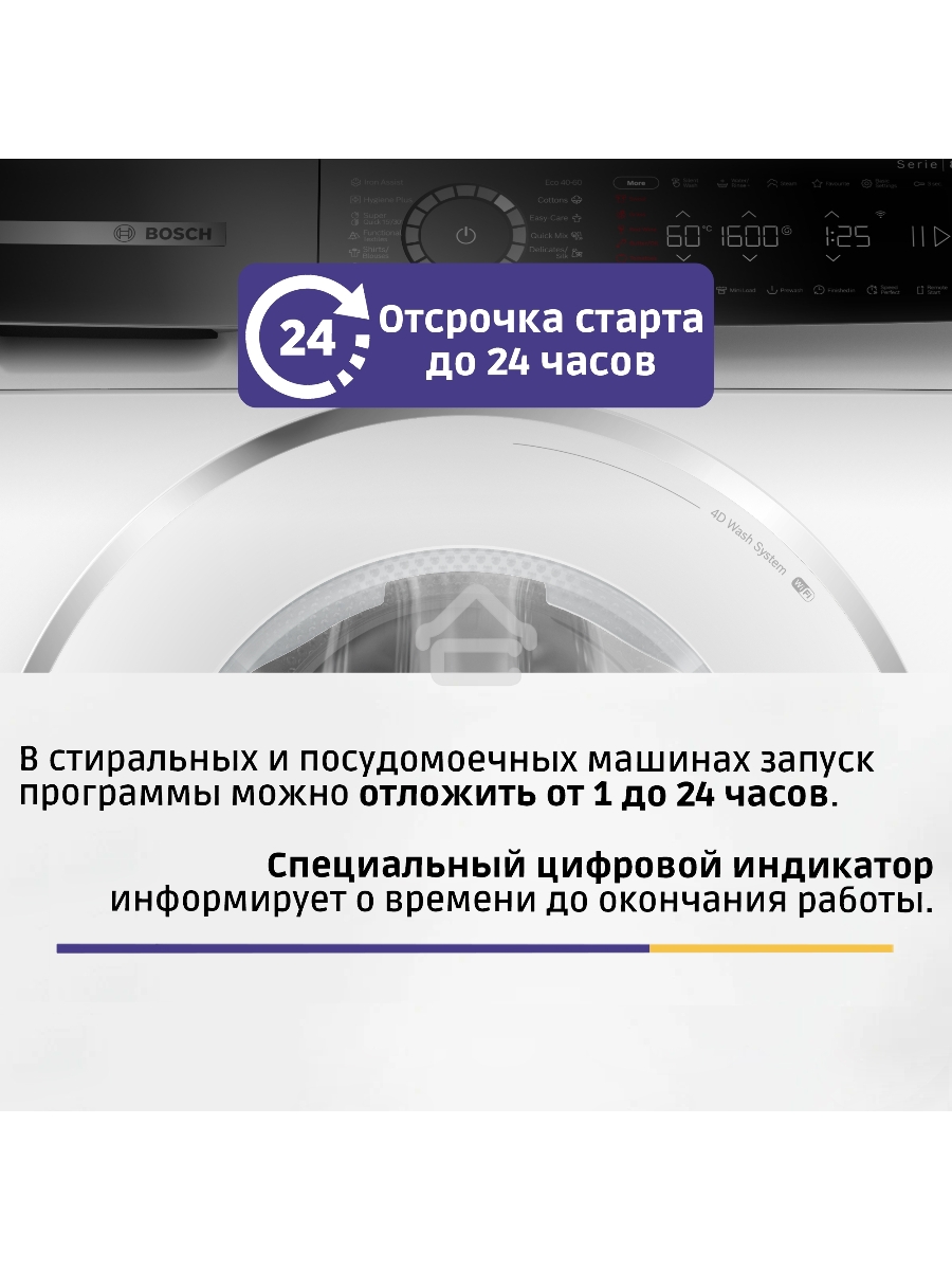Стиральная машина Bosch Serie 8 WGB256A0ME белый, загрузка фронтальная 10 кг, 1600 об/мин., класс: А