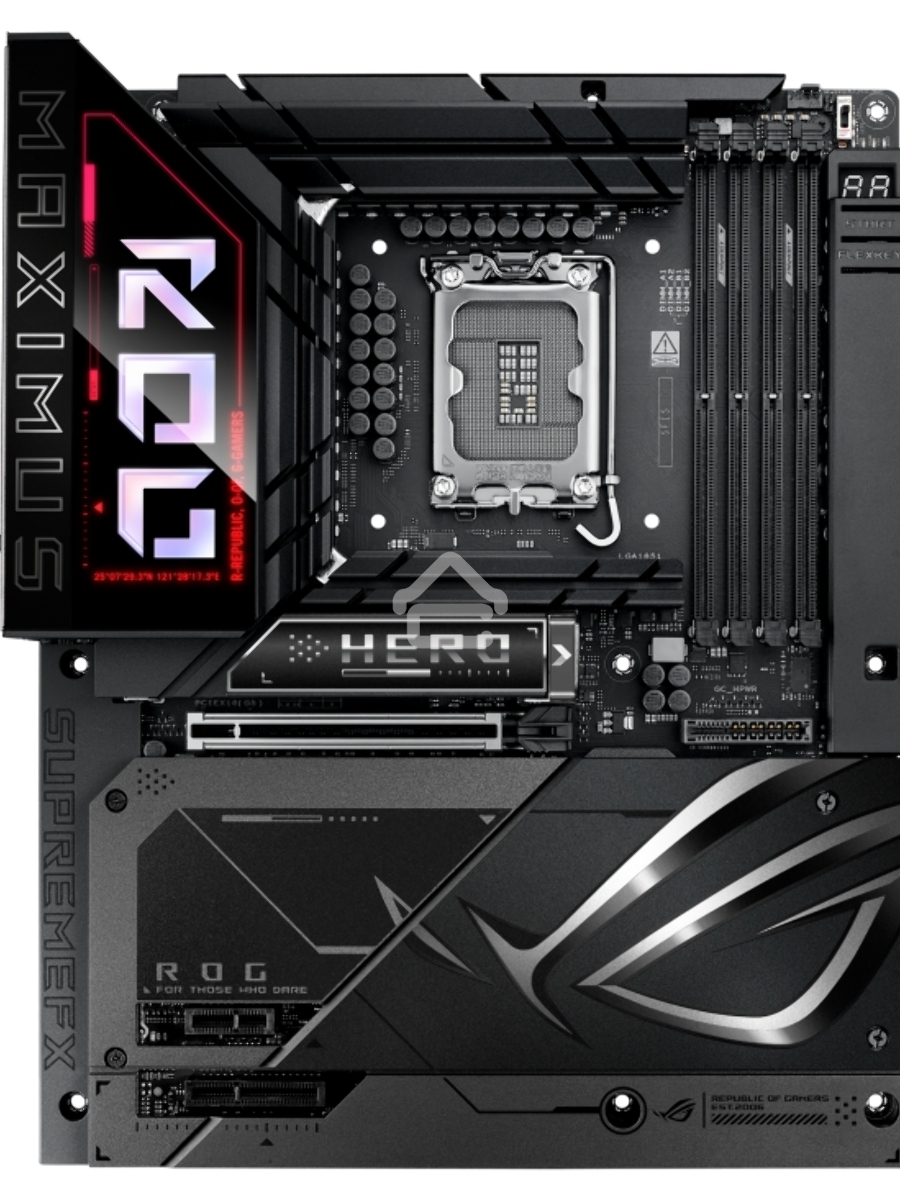 Материнская плата ASUS ROG MAXIMUS Z890 HERO BTF, LGA1851, Intel Z890, 4xDDR5, 4xSATA, 6xM.2, 1xPCIe 5.0 x16, 1xPCIe 4.0 x4, 1xPCIe x1, 1xHDMI, 2xUSB-C (Thunderbolt 4), 1xUSB-C 3.2 Gen 2, 4xUSB-A 3.2 Gen 2, 4xUSB-A 3.2 Gen 1, 2x2.5Gb LAN, Wi-Fi 7, Bluetoo