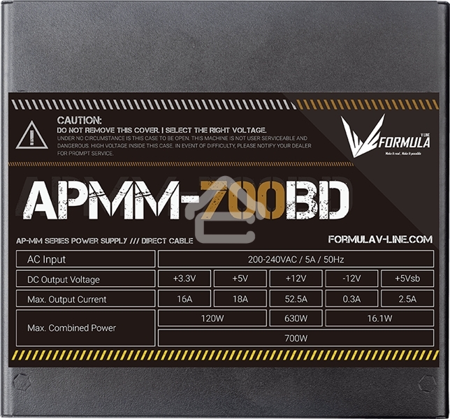 Блок питания Aerocool/Formula APMM-700BD, 700Вт, 80 PLUS Bronze, 120мм, черный