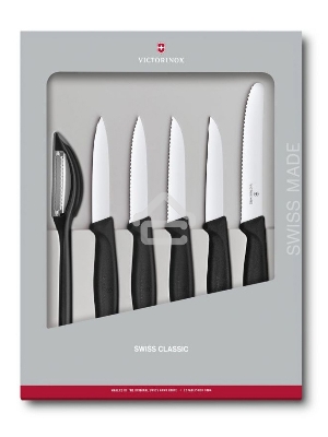 Набор ножей кухон. Victorinox Swiss Classic Kitchen (6.7113.6G) компл.:6шт черный подар.коробка