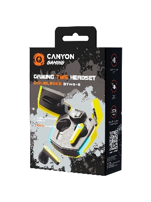 Наушники игровые CANYON headset Doublebee GTWS-2 Gaming Yellow