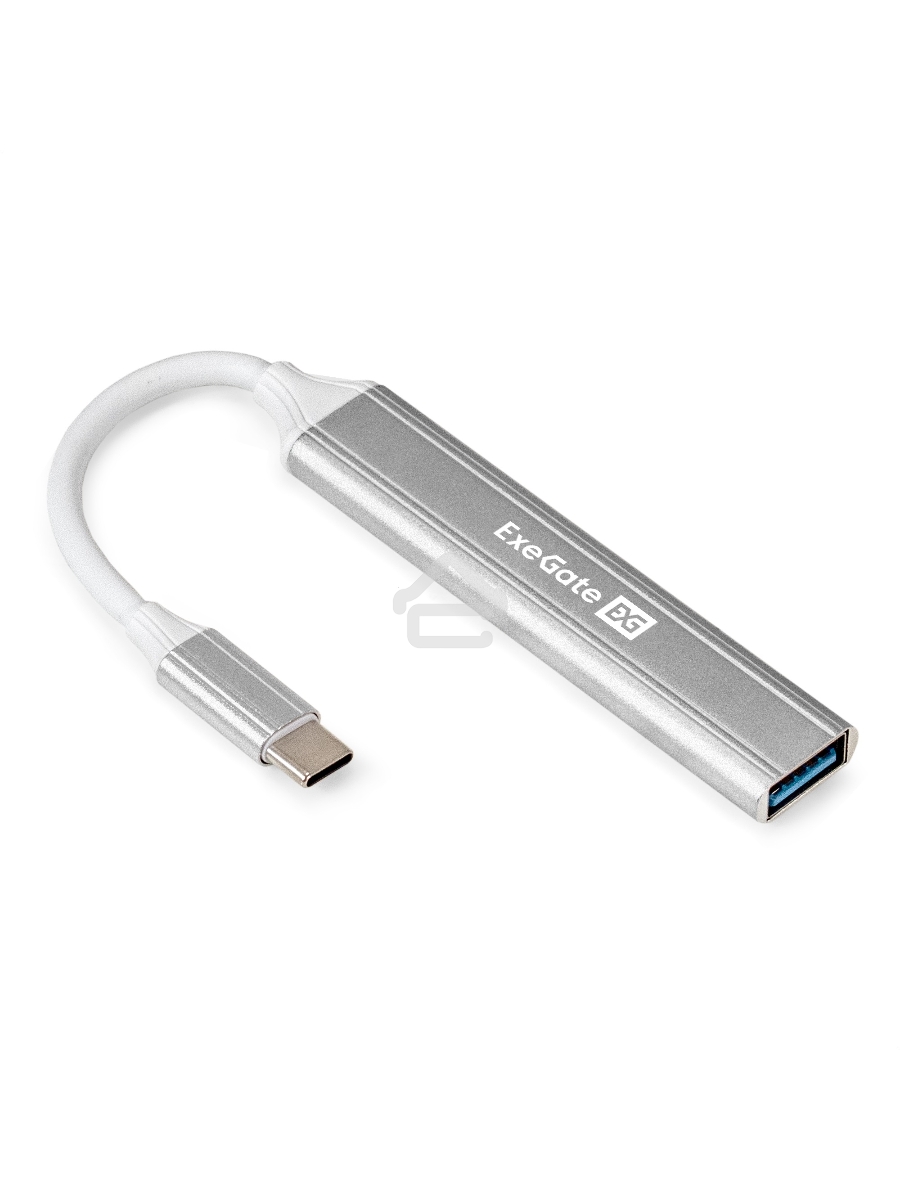 USB-Хаб (концентратор) 4-в-1 ExeGate DUB-3213C (кабель-адаптер USB3.0 Type-C --> 3xUSB2.0, 1xUSB3.0, Plug&Play, черный)