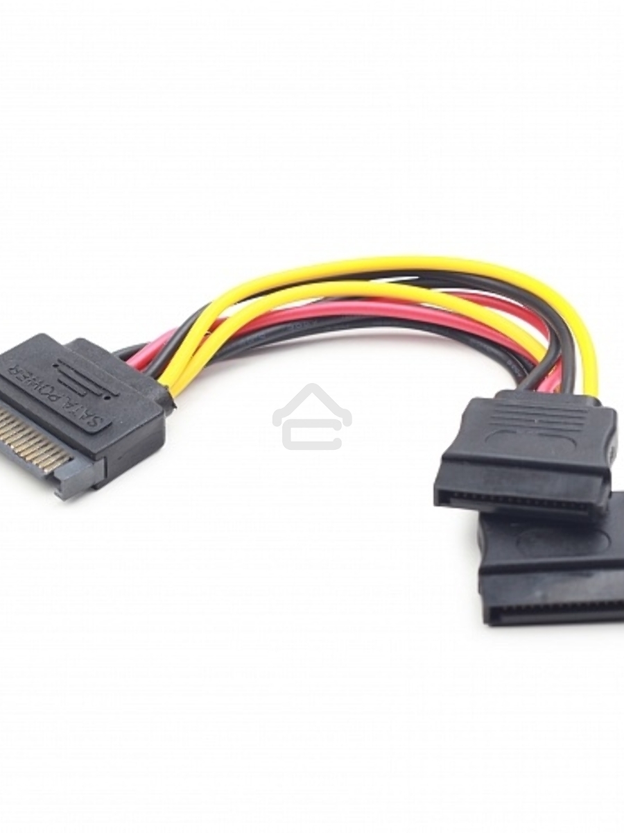 Кабель питания SATA Cablexpert CC-SATAM2F-01, 15pin (M)/2x15pin(F), на 2 SATA устр, 15см
