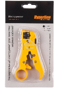 Универсальный инструмент для зачистки витой пары (UTP/STP) Hyperline HT-352, круглого телефонного кабеля кат. 5, коаксиального кабеля RG-59/6/11/7, плоского телефонного кабеля