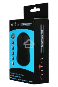 Мышь проводная Oklick 115S черный, 1200 dpi, USB, кнопки - 3