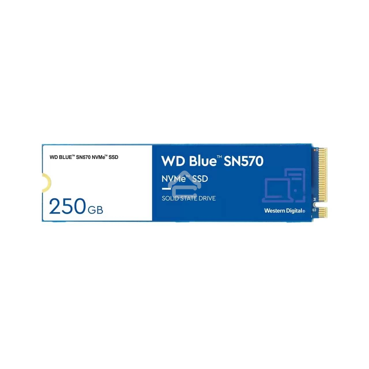 Накопитель SSD WD Blue SN570 WDS250G3B0C, 250Gb, PCIe 3.0 x4, M.2 2280, NVMe, R/W 3300/1200