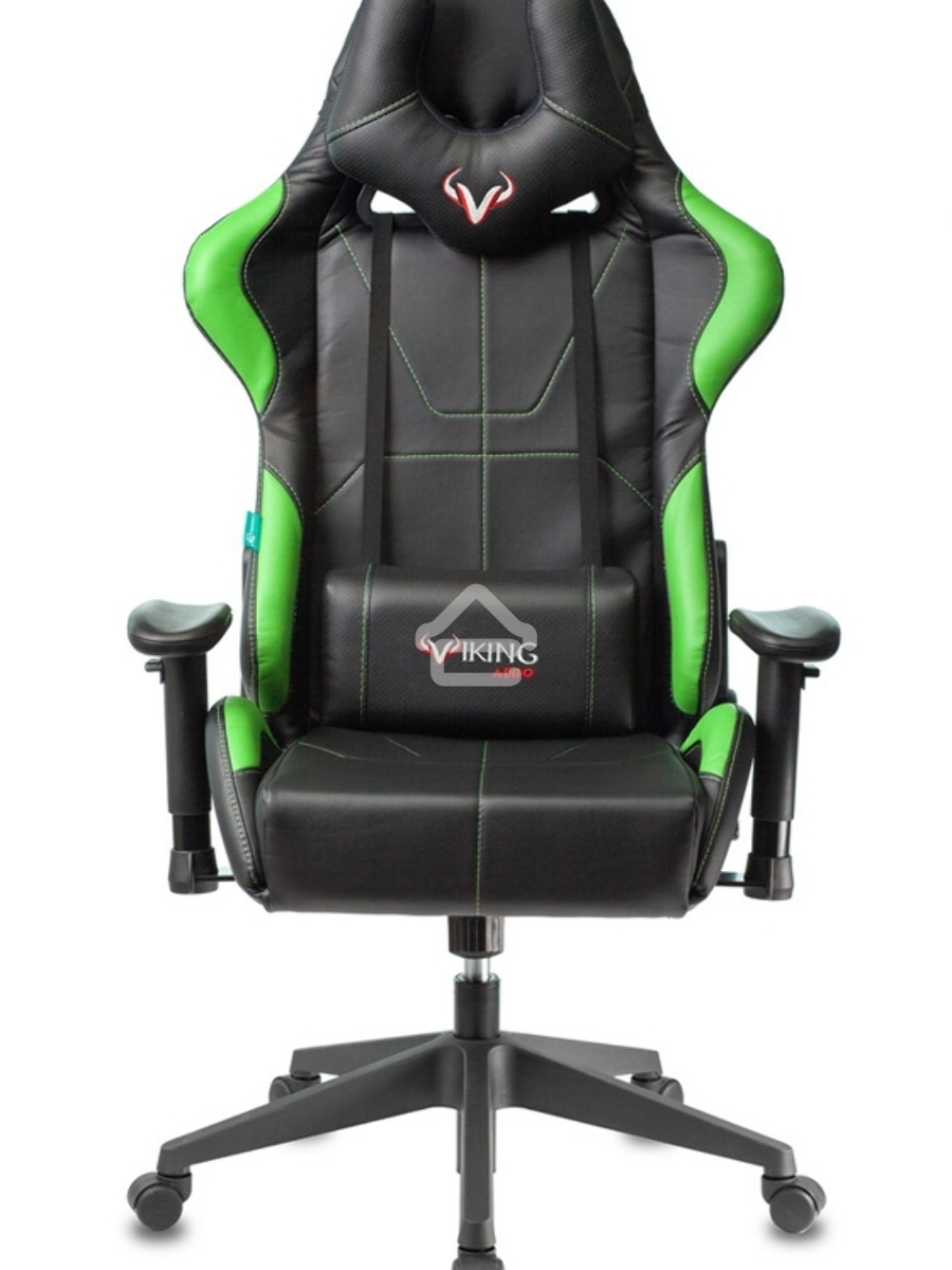Кресло игровое Бюрократ VIKING 5 AERO LGREEN черный/салатовый искусственная кожа