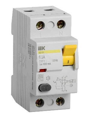УЗО Iek MDV10-2-063-100 ВД1-63 2Р 63А 100мА ИЭК