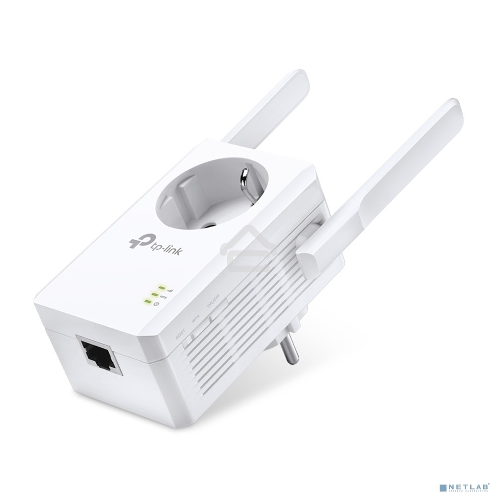 Сетевой адаптер TP-Link SOHO TL-WA860RE 300Mbps Wireless N Wall Plugged Range Extender with AC Passthrough, QCA(Atheros), 2T2R, 2.4GHz, 802.11b/g/n, 1 10/100Mbps LAN port, Range Extender button, Range Extender mode, suppo поставляется без кабеля RJ-45