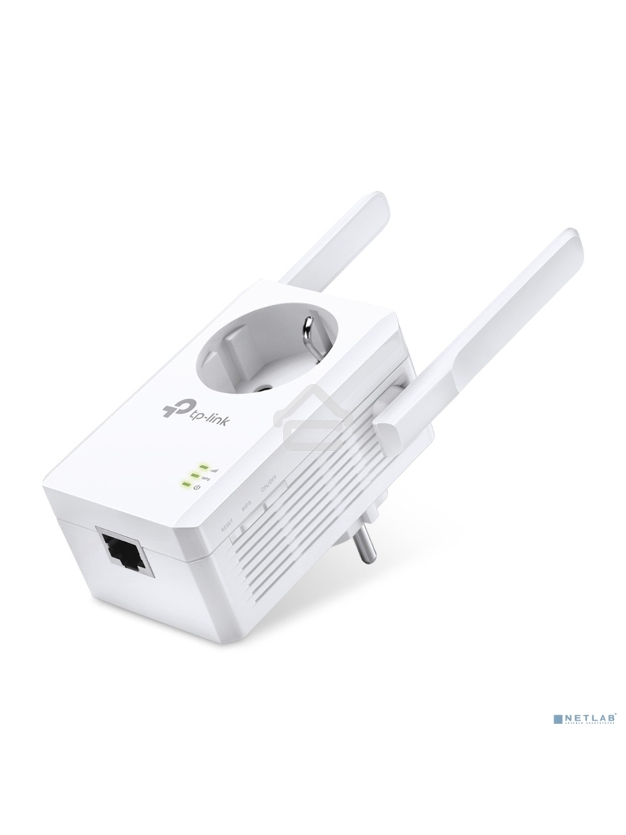 Сетевой адаптер TP-Link SOHO TL-WA860RE 300Mbps Wireless N Wall Plugged Range Extender with AC Passthrough, QCA(Atheros), 2T2R, 2.4GHz, 802.11b/g/n, 1 10/100Mbps LAN port, Range Extender button, Range Extender mode, suppo поставляется без кабеля RJ-45