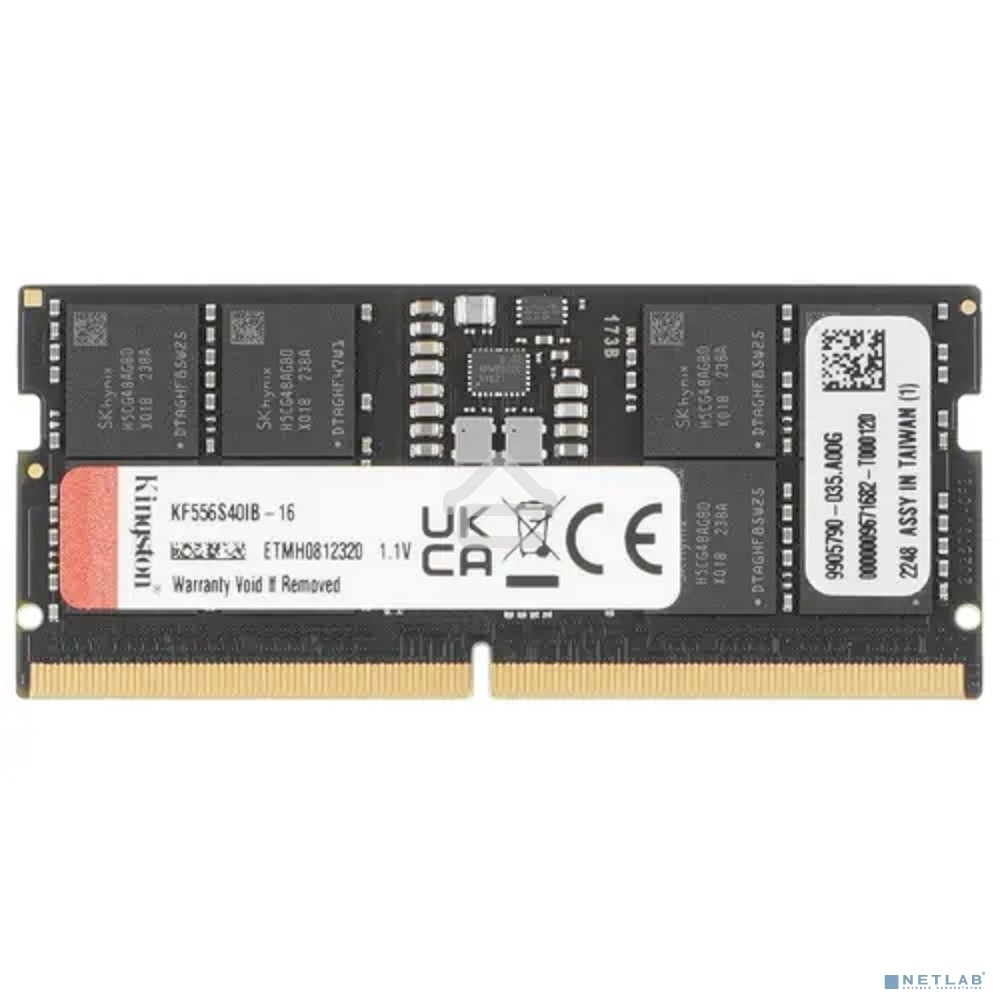 Оперативная память Kingston Fury Impact, DDR5, 16GB (1x16 GB), 5600 MHz, CL40, SO-DIMM