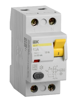 УЗО Iek MDV10-2-063-030 ВД1-63 2Р 63А 30мА ИЭК