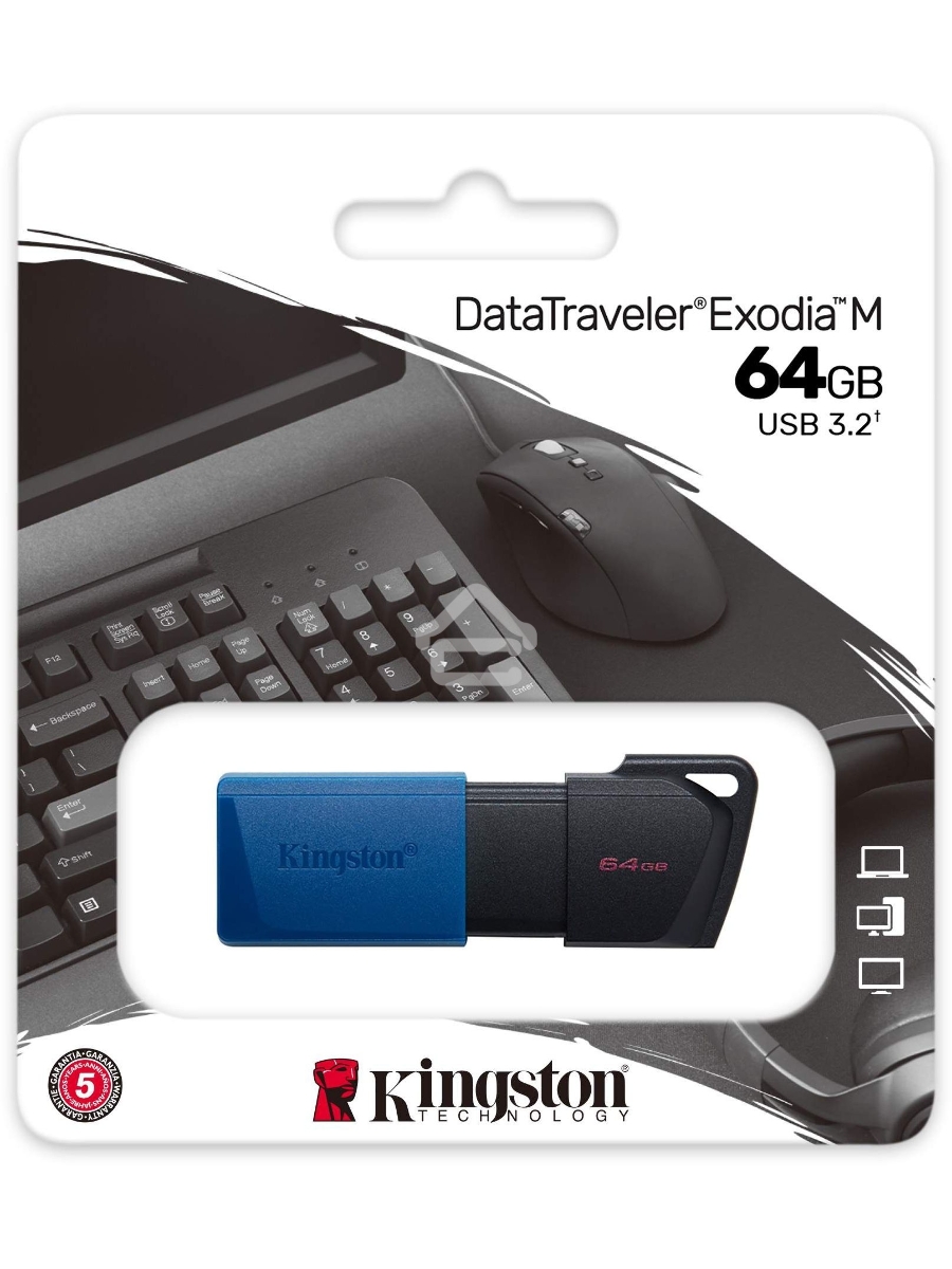 Флеш диск Kingston 64Gb DataTraveler Exodia M DTXM/64GB USB3.0 черный/синий