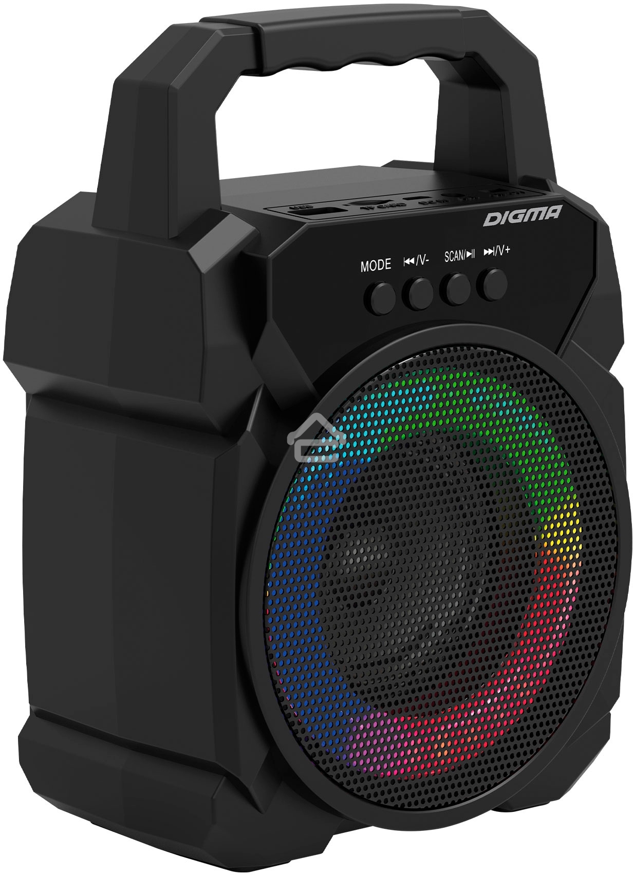 Портативная колонка Digma D-PS1500 черный 10 Вт 1.0 BT 10м 500mAh