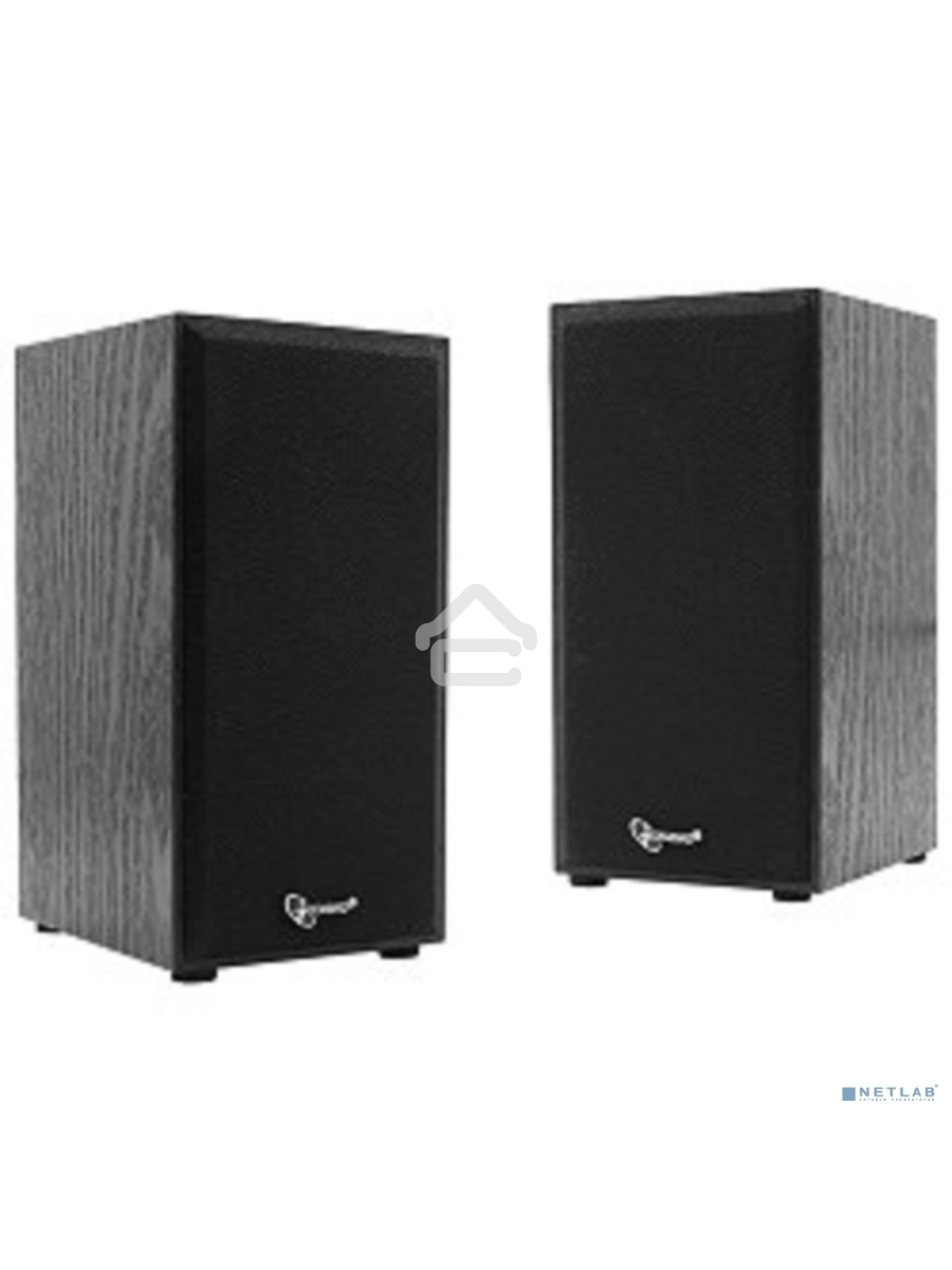 Колонки Gembird SPK-203, черный МДФ,2х3 Вт, регулятор громкости, USB