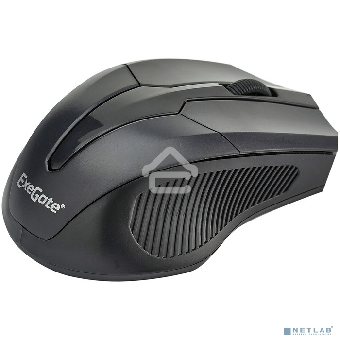 Мышь беспроводная ExeGate SR-9034 черный, 1600 dpi, радиоканал, USB, кнопки - 4