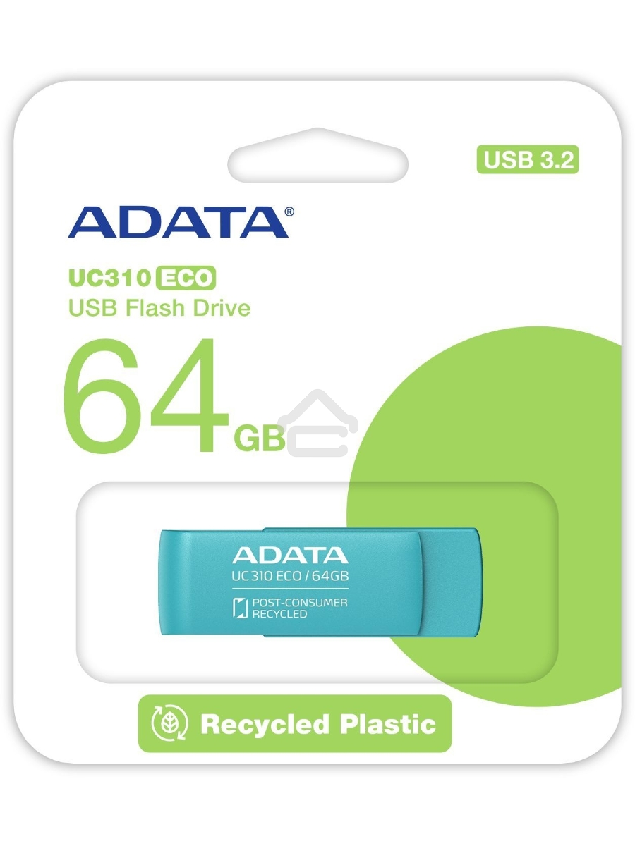 Флеш диск ADATA USB3 64GB GREEN UC310E-64G-RGN