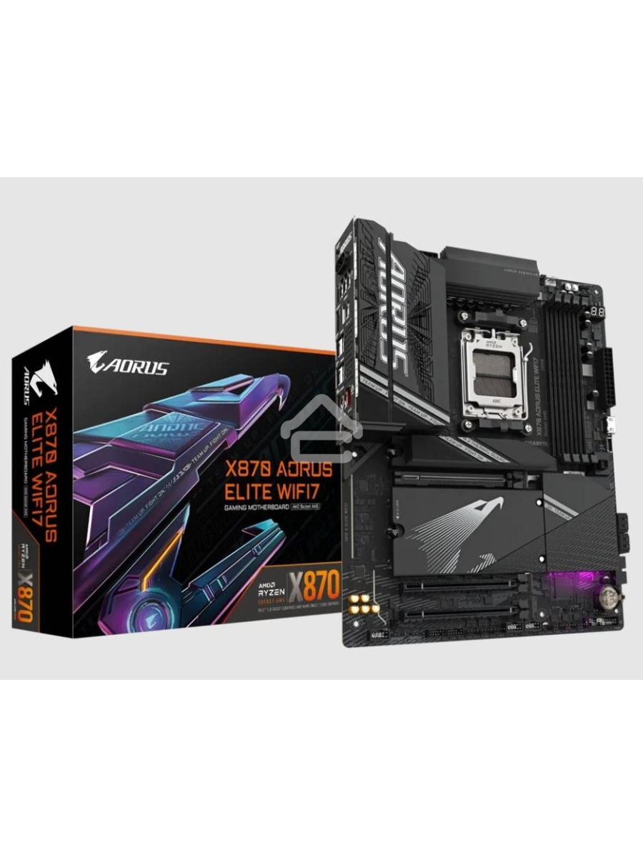 Материнская плата Gigabyte X870 AORUS ELITE WIFI7, AM5, AMD X870, 4xDDR5, 4xSATA, 4xM.2, 1xPCI-E 5.0 x16, 1xPCI-E 4.0 x4, 1xPCI-E 3.0 x2, 1xHDMI, 1x 2.5Gb LAN, 4xUSB-A 3.2 Gen 1, 2xUSB-A 3.2 Gen 2, 4xUSB-A 2.0, 2xUSB-C 4.0, 2x3.5 мм, 7.1, ATX