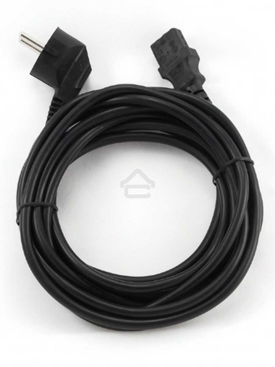 Кабель Gembird Power 250V 10A EUR, VDE Кабель питания сетевой, Евровилка, заземление, 5m (PC-186-VDE-5M)