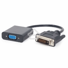 Переходник DVI-D-VGA Cablexpert A-DVID-VGAF-01, 25M/15F, кабеля 0,2м, черный, пакет