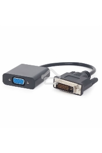 Переходник DVI-D-VGA Cablexpert A-DVID-VGAF-01, 25M/15F, длина кабеля 0,2м, черный, пакет