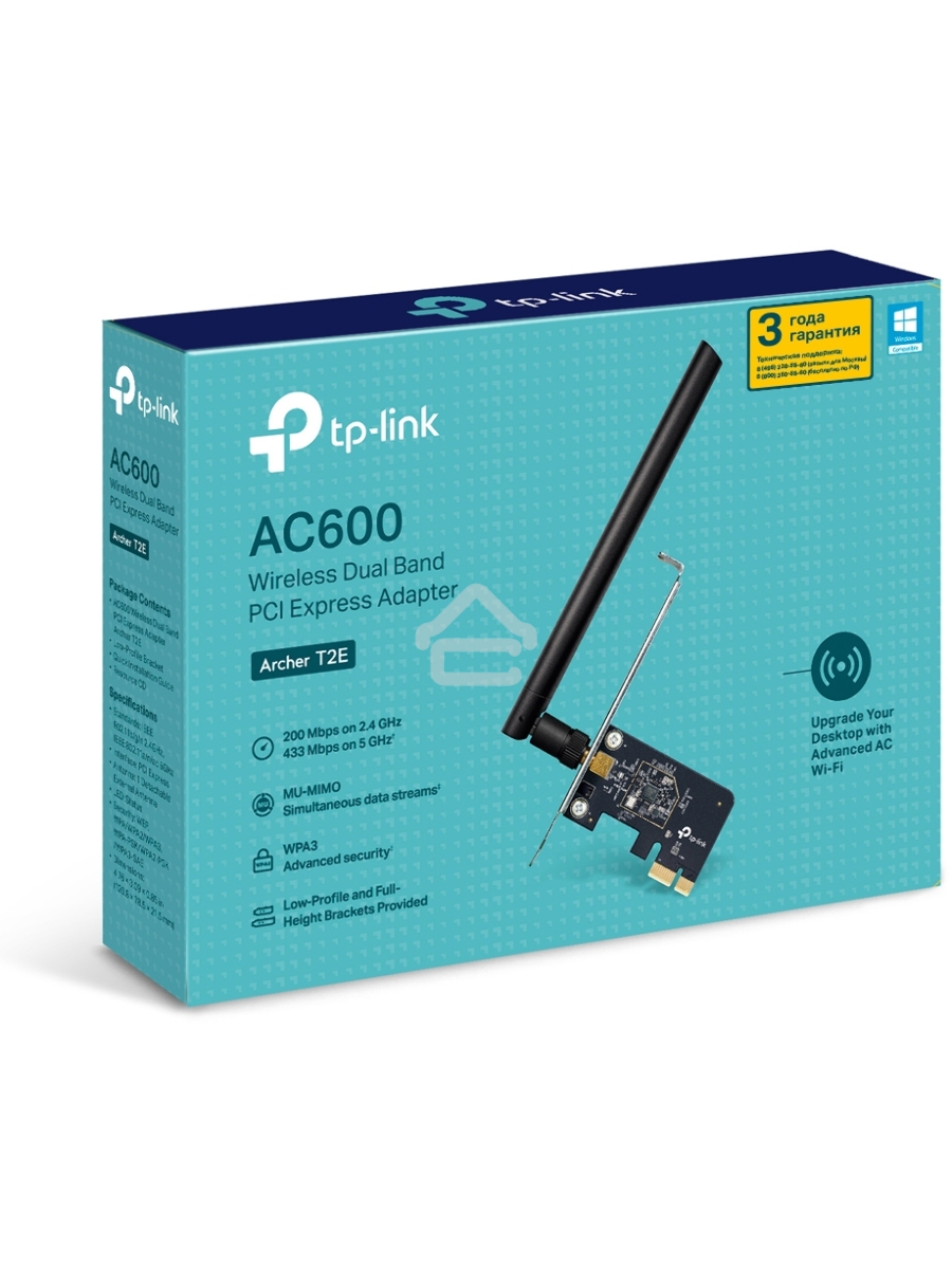 Двухдиапазонный Wi-Fi адаптер TP-Link Archer T2E AC600 PCI Express