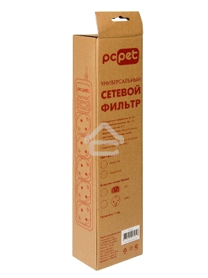 Сетевой фильтр PC Pet AP01006-1.8-BK 1.8м (5 розеток) черный
