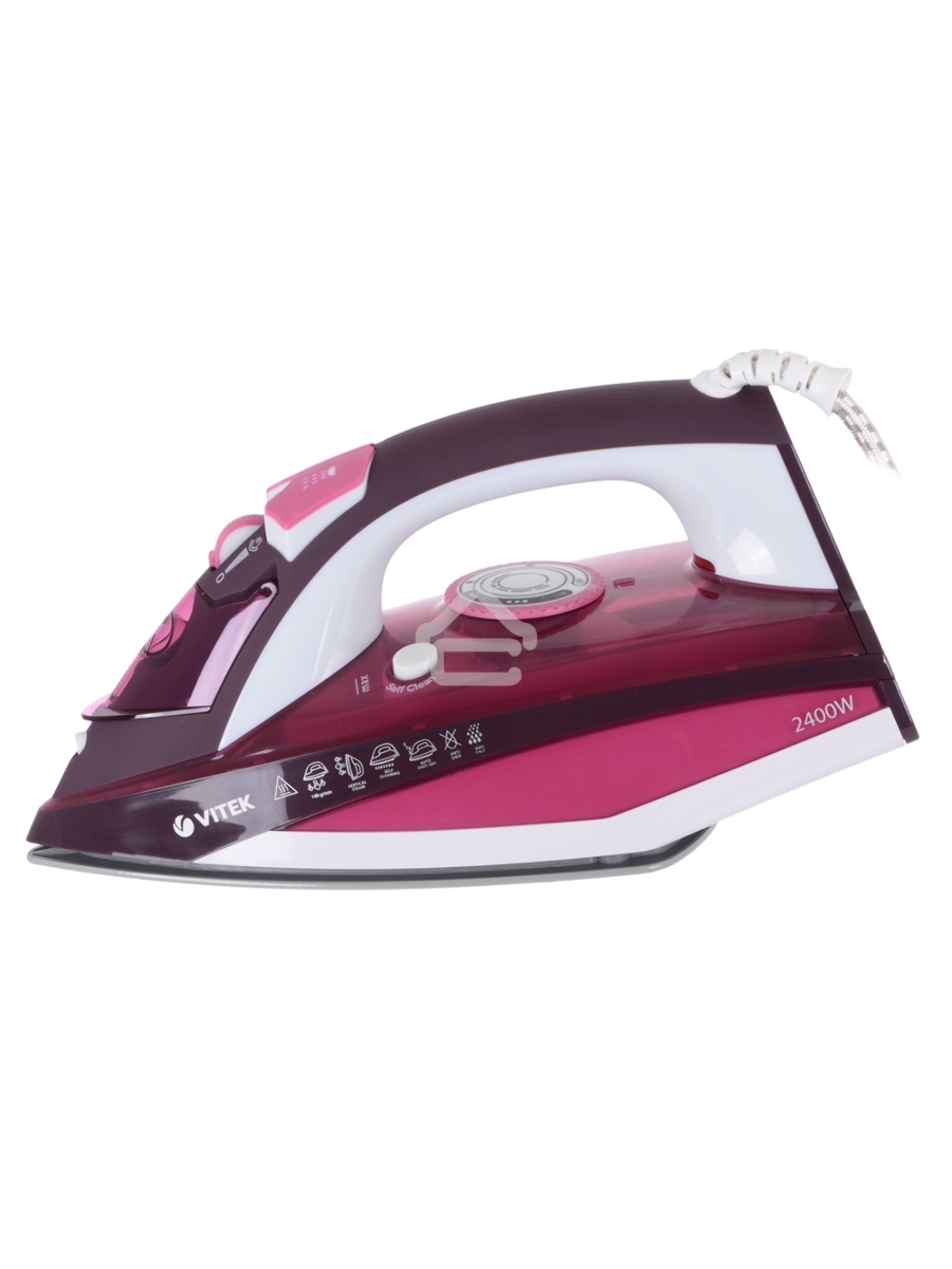 Утюг Vitek VT-1215 (PK) максимальная мощность 2400 Вт.Подошва Ceramic Ultra Care.