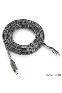 Кабель Cablexpert HDMI, серия Platinum, 4,5 м, v2.0, M/M, плоский, позол.разъемы, металлический корпус, нейлоновая оплетка, блистер