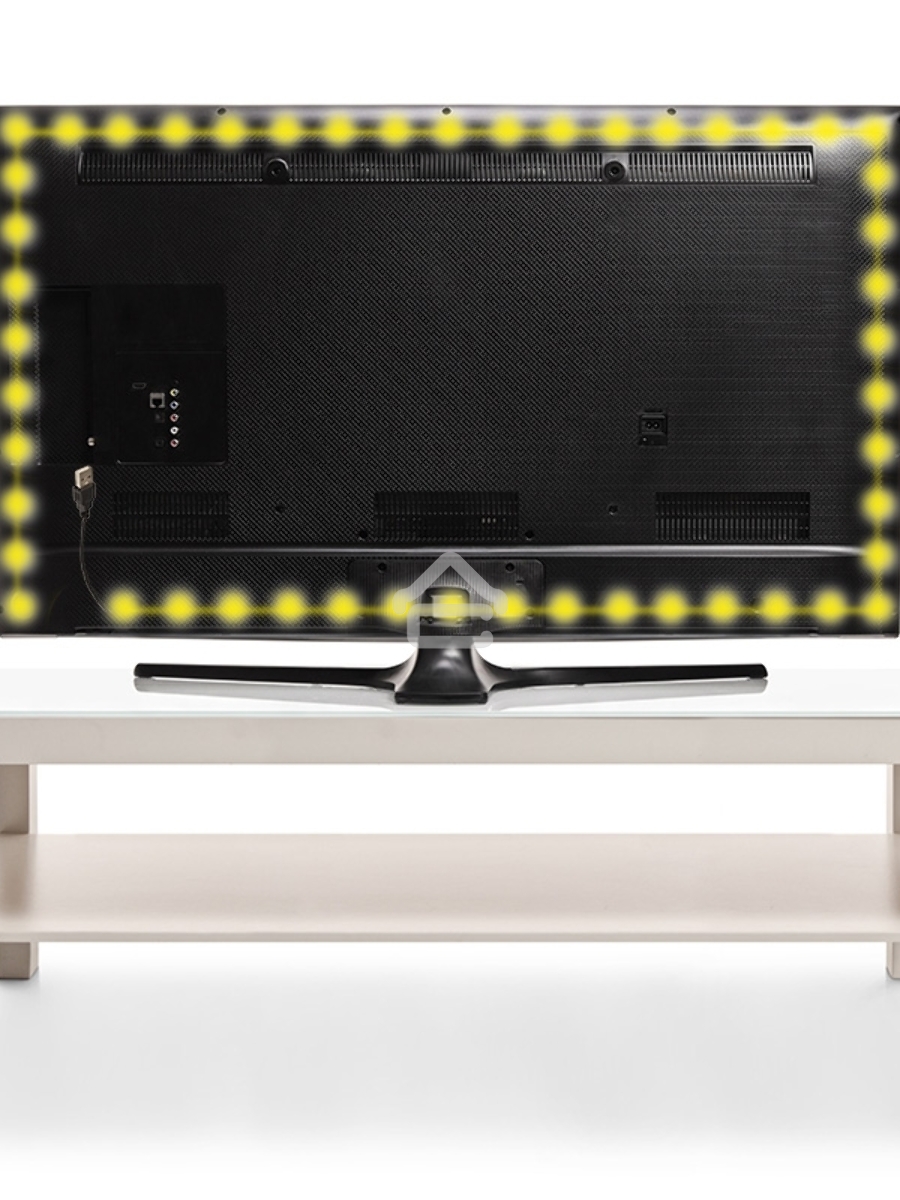 Лента LED с USB коннектором 5 В, 8 мм, IP65, SMD 2835, 60 LED/m, цвет свечения желтый