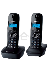 Телефон беспроводной (DECT) Panasonic KX-TG1612RUH (серый)  {Доп трубка в комплекте,АОН, Caller ID,12 мелодий звонка,поиск трубки}