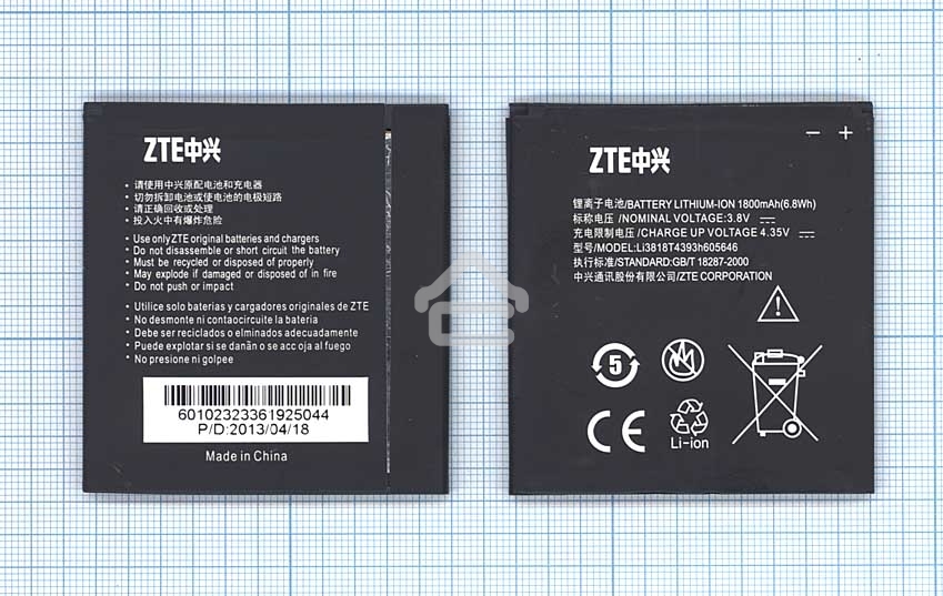 Аккумуляторная батарея Li3818T43P3H605646 для ZTE N909 ZTE V818 3.7V 5.92Wh