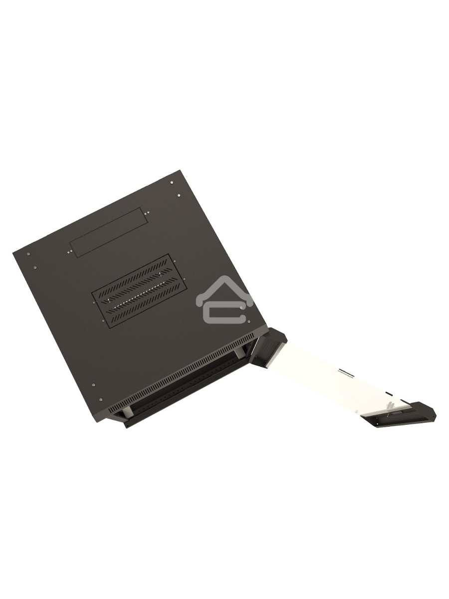 Шкаф коммутационный Hyperline (TWB-FC-1566-GP-RAL9004) напольный 15U 600x600мм пер.дв.стекл 60кг черный IP20 сталь
