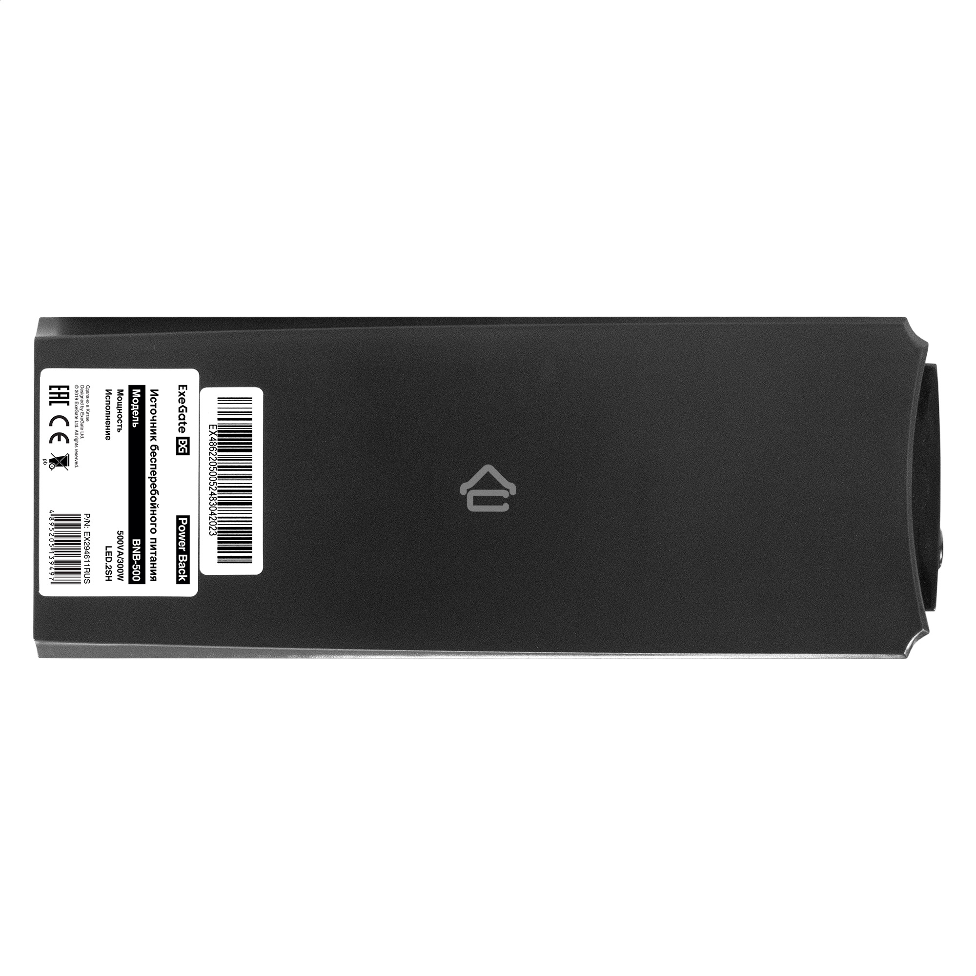 Источник бесперебойного питания ExeGate Power Back BNB-500.LED.2SH <500VA/300W, LED, 2*Schuko, Black>