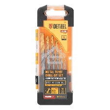 Набор сверл по металлу Denzel 2-8мм, Р6М5К8-TiN, Golden Tip, 6 шт 723004