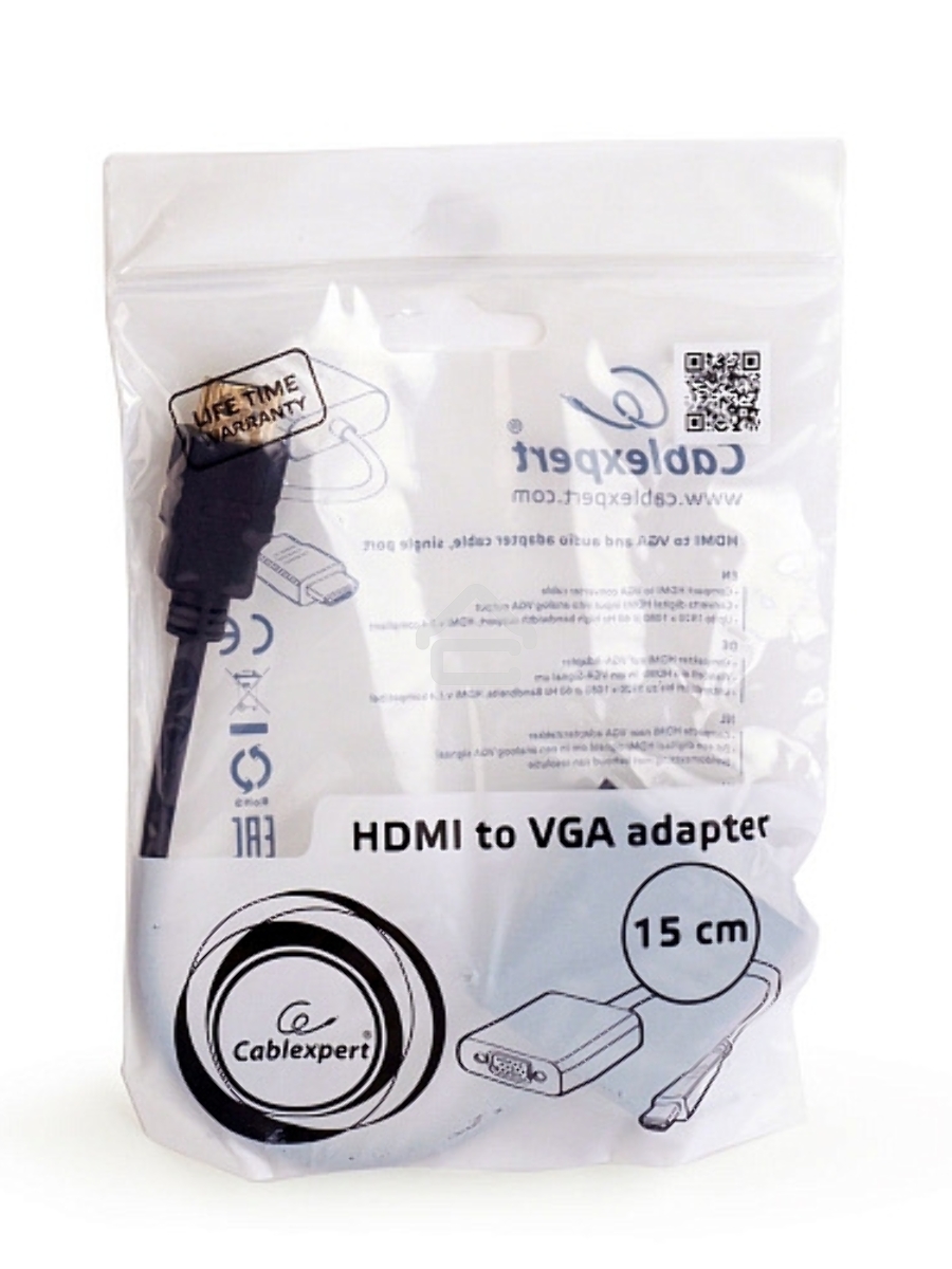 Переходник Gembird-Cablexpert Переходник HDMI-VGA, 19M/15F (A-HDMI-VGA-03)