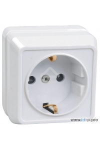 Розетка Iek ERO11-K01-16-DC РС20-3-ОБ 1местн. c з/к 16А откр.уст. ОКТАВА (белый)
