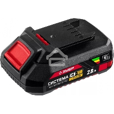 Батарея ЗУБР 18В, Li-Ion, 2А·ч, тип С1, аккумуляторная. АКБ-С1-18-2