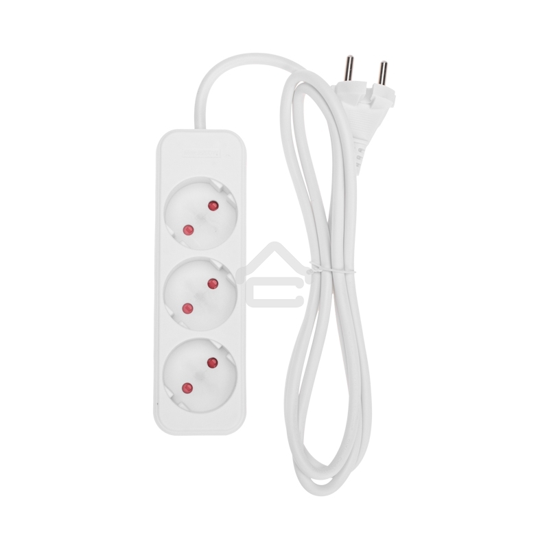 Удлинитель Rexant STANDARD 3 гнезда, 1,5 м, 2х1,0 мм², б/з, белый