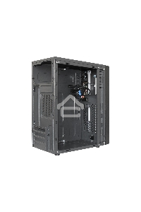 Компьютерный корпус Minitower ExeGate EX283754RUS mEVO-9301-RGB (mATX, без БП, с окном, 2*USB+1*USB3.0, HD аудио, черный с RGB подсветкой)