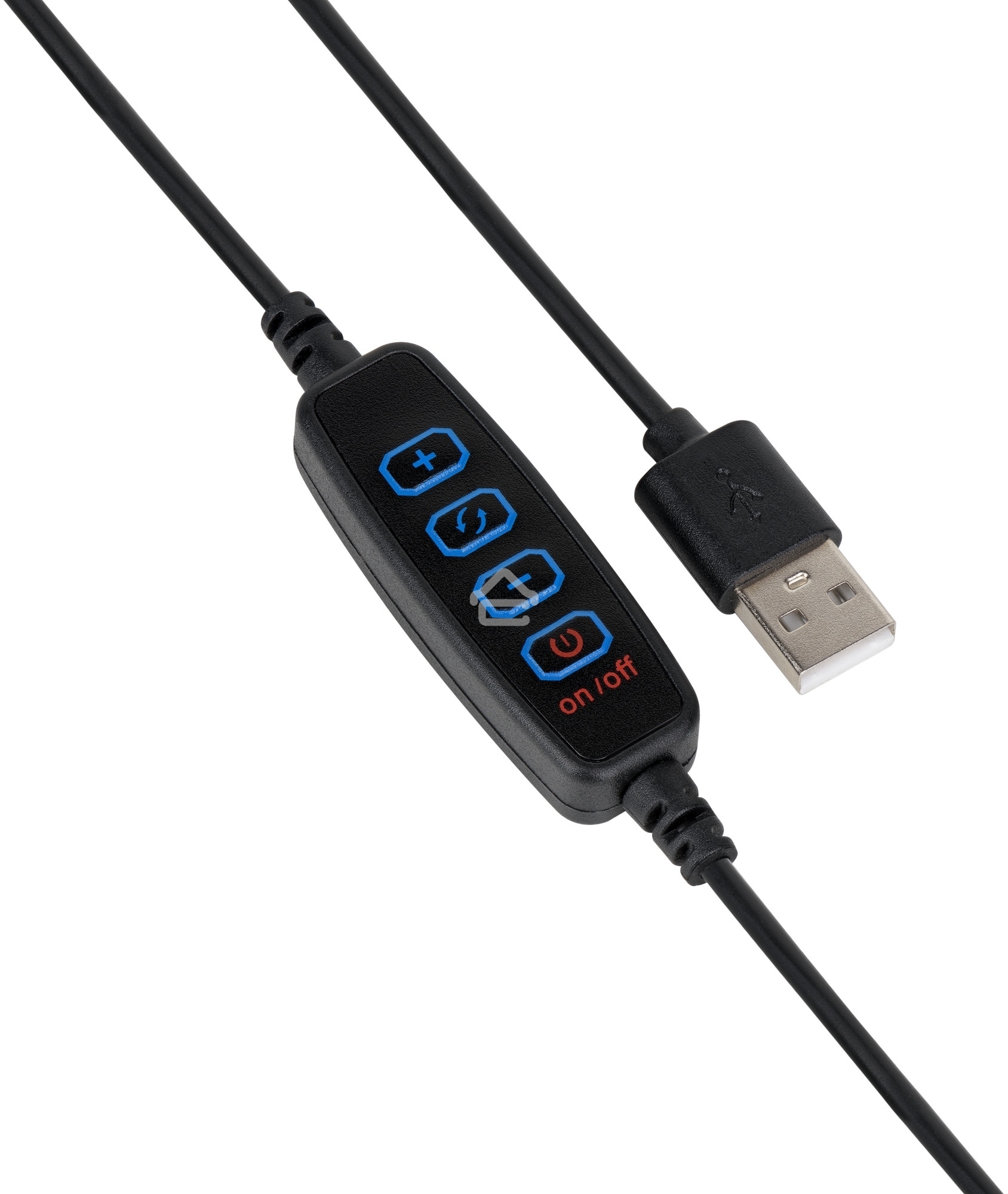 Светильник кольцевой 14W 700lm 3000-6500K 5V USB IP20 260*23мм черный дим пульт LED